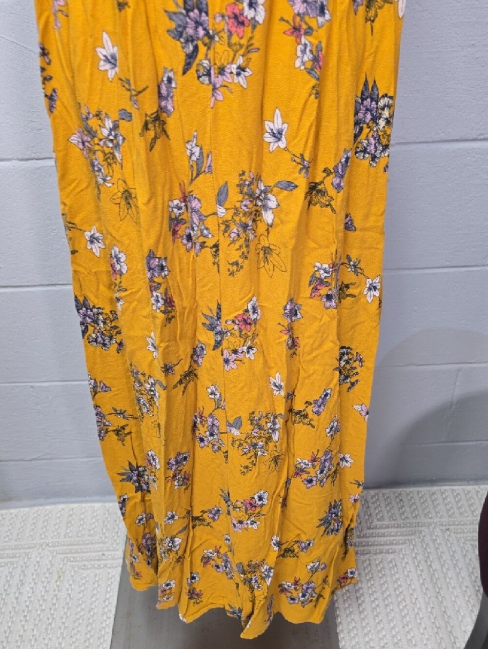 Xhilaration Mustard Yellow Floral Maxi Dress - Picture 9 of 10